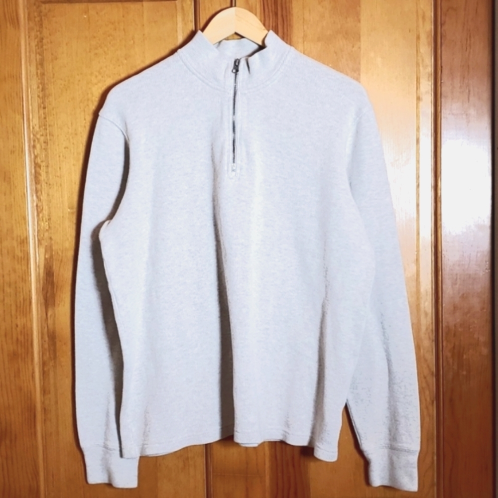 APT 9 L OFF WHITE MINOR JERSEY/ SWEATER TURTLENECK LONGSLEEVE ZIP COLLAR